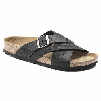 Sandále Birkenstock Lugano Oiled Kozene Panske Čierne | SK 344UZG